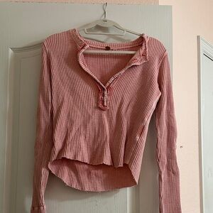 Free People Longsleeve Pink Women's Top